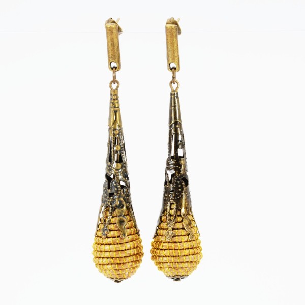 boucles d'oreilles or végétal Oro