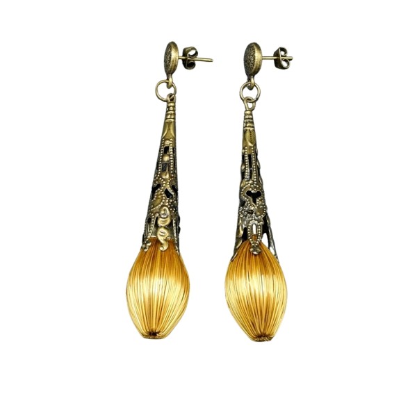 Boucles d'oreilles en or végétale Harmonie Dorée