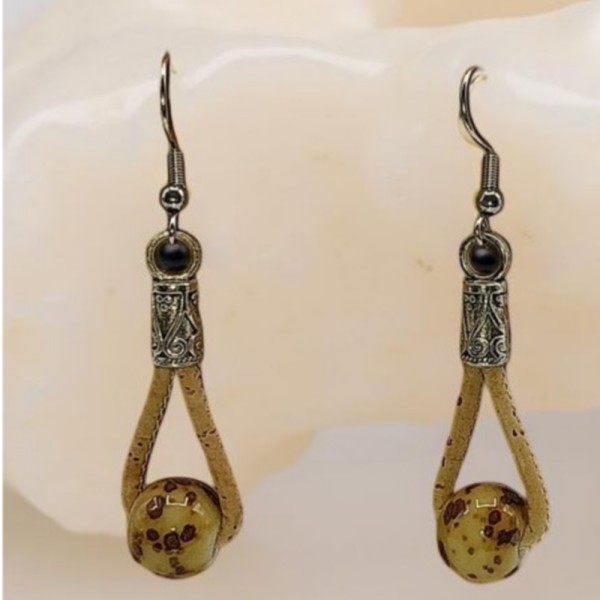 Boucles d'oreilles en liège  oros