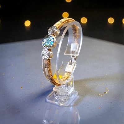 Bracelet en liège Azulejos bleu