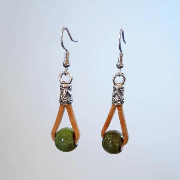 Boucles d'oreilles en liège Verdé