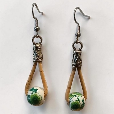 Boucles d'oreilles en liège  Brise florale