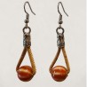 Boucles d'oreilles en liège  Nymphéa