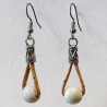 Boucles d'oreilles en liège  boule de neige