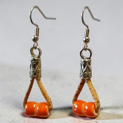 Boucles d'oreilles en liège Mandarine