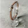 Bracelet en liège naturelle   perle verre filé