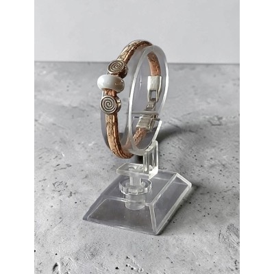 Bracelet en liège naturelle perle d'azur